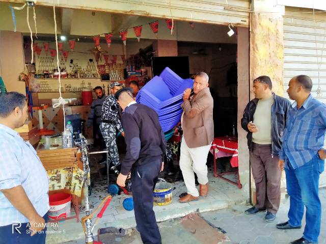 جهاز بدر يشن حملة إشغالات ويحرر60 محضر بالتعاون مع الشرطة .. بالصور