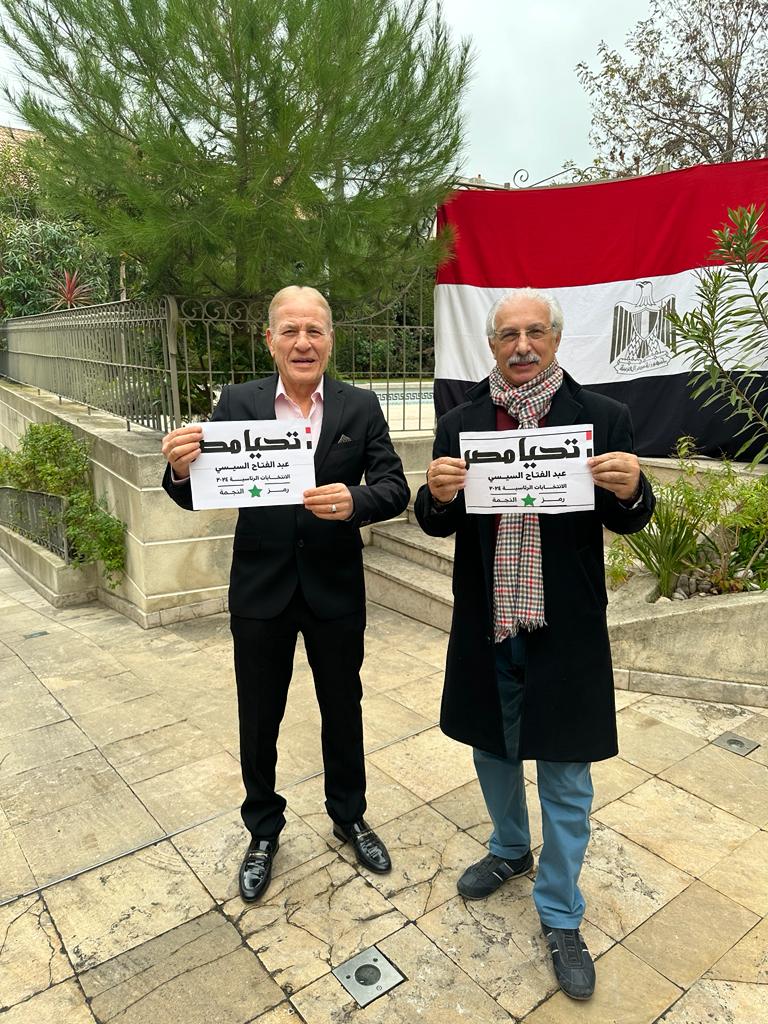 صور السيسى تتصدر المشهد فى طوابير المصريين بباريس المشاركين فى ان