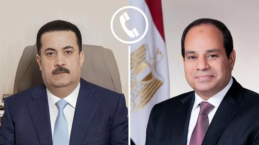 الرئيس السيسي يتواصل مع رئيس وزراء العراق لتعزيز الأمن والاستقرار 