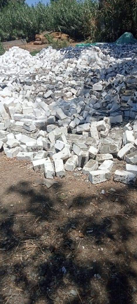 التصدى لحالة بناء على أرض زراعية بالبصارطة بدمياط 