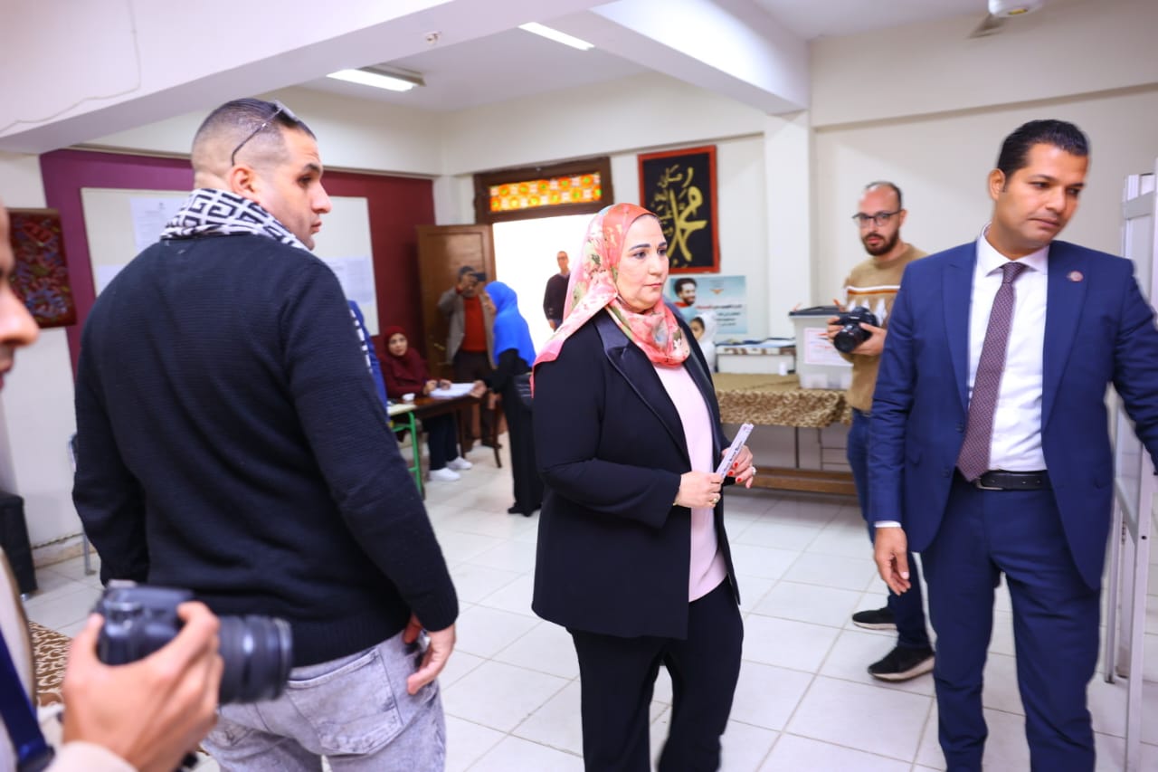 وزيرة التضامن تدلي بصوتها في انتخابات رئاسة الجمهورية 