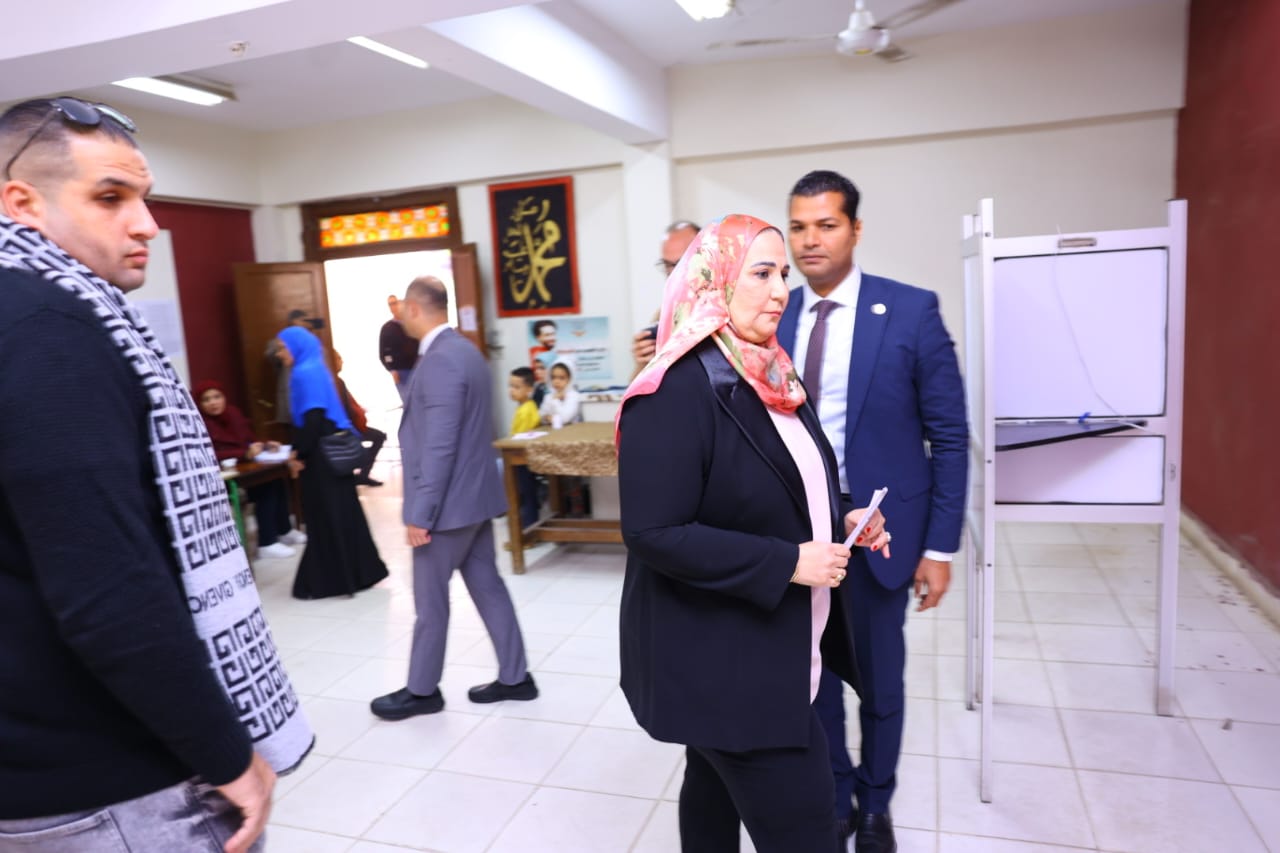 وزيرة التضامن تدلي بصوتها في انتخابات رئاسة الجمهورية 