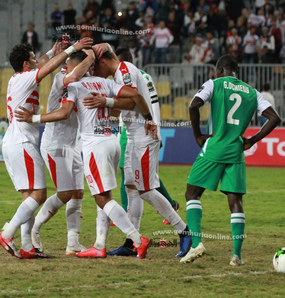 فرحة لاعبى الزمالك بالهدف الثانى