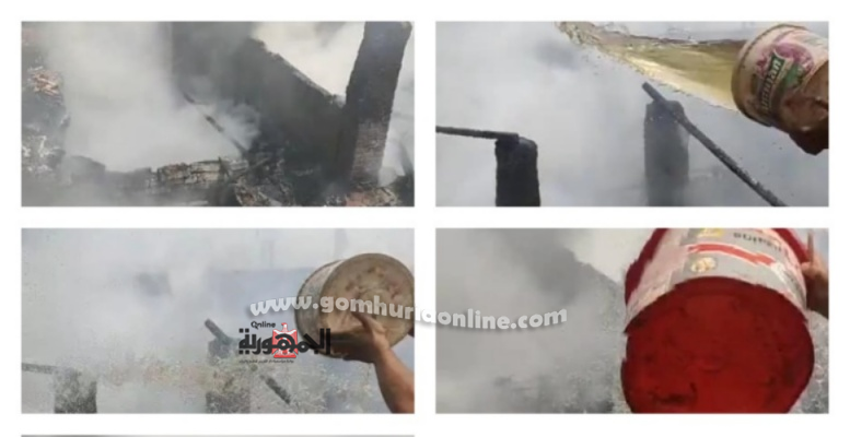 حريق إبنهس قويسنا المنوفية