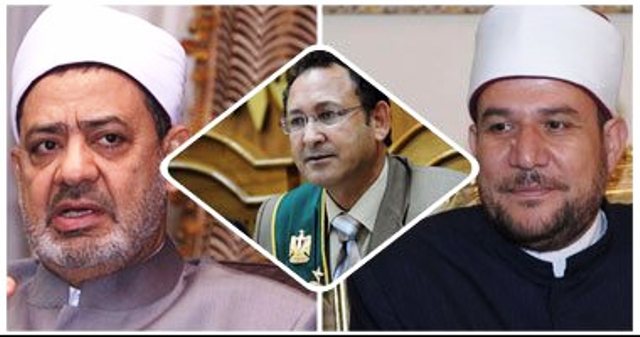 شيخ الأزهر والمستشار خفاجى ووزير الأوقاف