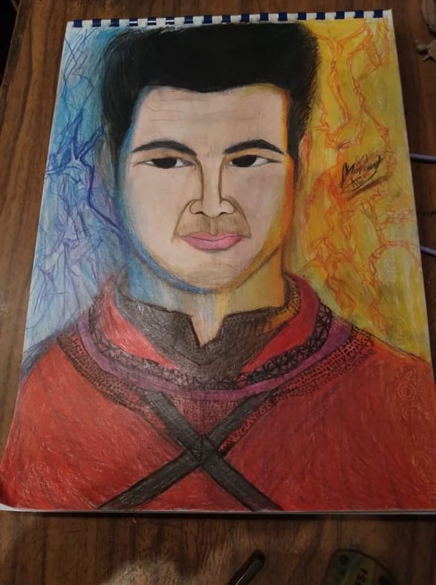 مهند.. موهبة لامعة فى الرسم والنحت .. صور