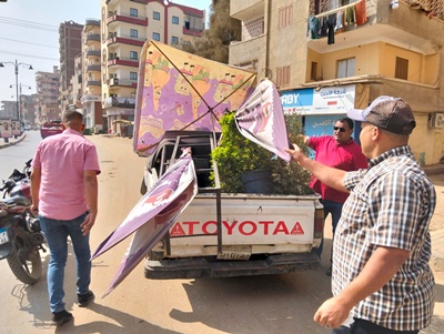 حملات إزالة التعديات ورفع الإشغالات بالمنوفية