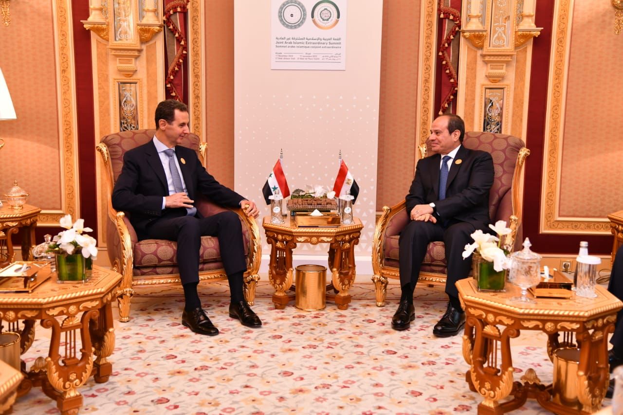 الرئيس السيسي وبشار الأسد يبحثان تطورات الأوضاع في غزة