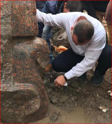 وزارة الاثار: كشف اثري لتمثال ملكي نادر بميت رهينة