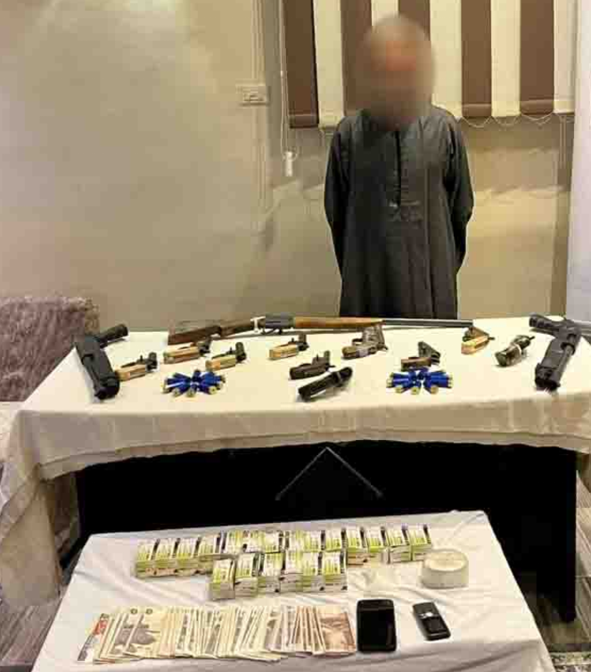 المتهم والمضبوطات 