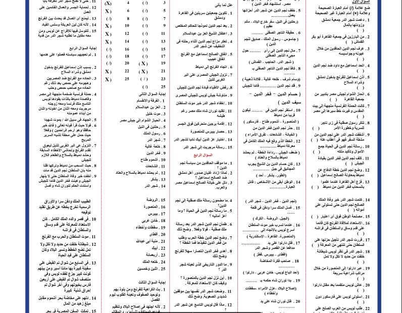 مراجعة نهائيه شهادة الاعدادية