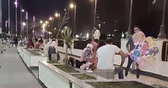 الممشى السياحي والمنتزهات متنفس الشراقوه  فى عيد الاضحى 