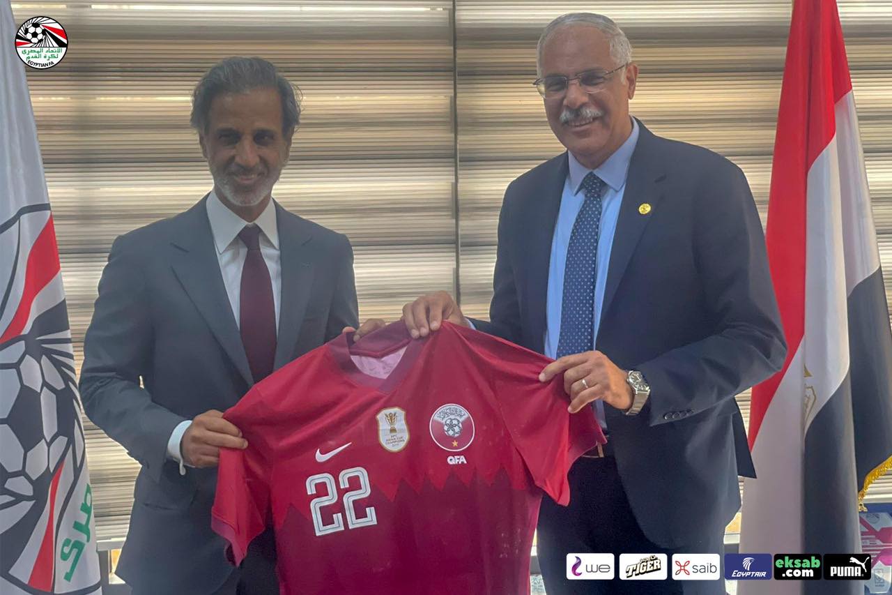 جمال علام يستقبل رئيس الاتحاد القطري لبحث سبل التعاون