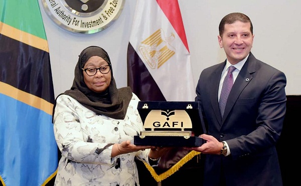 رئيس تنزانيا سامية حسن  الهيئة العامة للاستثمار  المستشار محمد عبد الوهاب