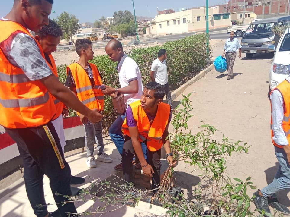 حملة غرس أشجار وجمع نفايات وندوات توعوية بسفاجا 