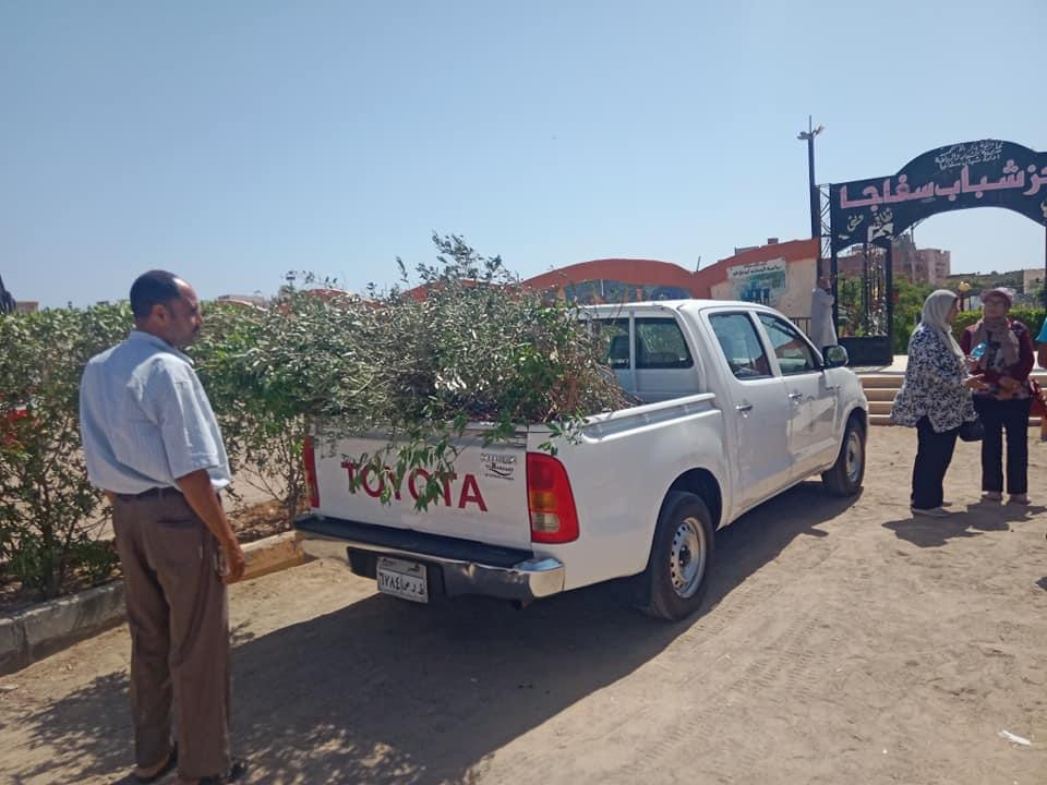 حملة غرس أشجار وجمع نفايات وندوات توعوية بسفاجا 