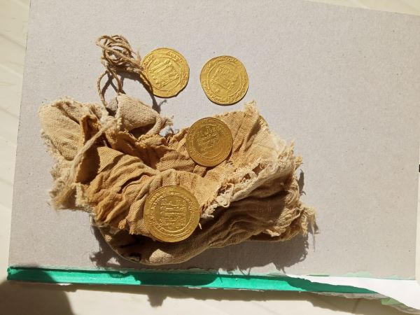 البعثة الروسية الأثرية بالفيوم تعثر على 28 دينارا ذهبيا فى منطقة دير البنات.. بالصور