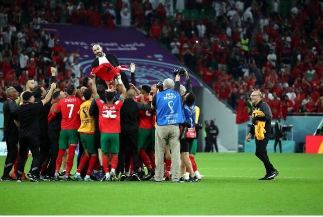 ليد الركراكي بعد الفوز على البرتغال