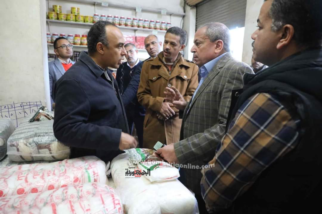 ضبط مخزن تعبئة بقرية صندفا مركز بني مزار به 23.5 طن أرز محتكر 