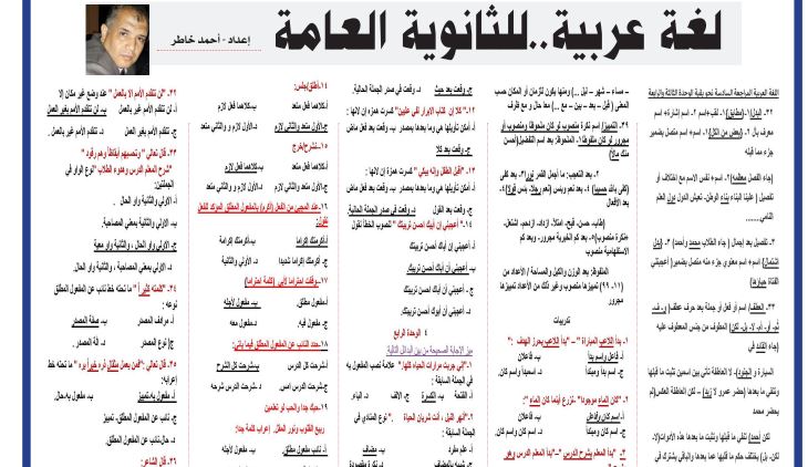 لغة عربية ثانوية عامة 2024