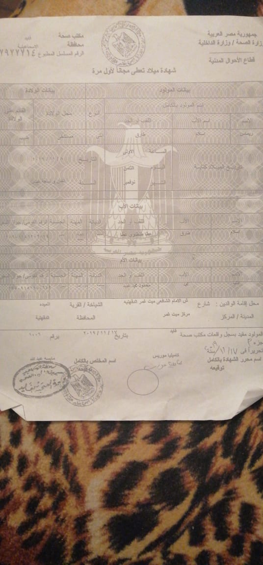 رضيعة الإسماعيلية تستغيث برئيس الوزراء لعلاجها  : شفة أرنبية وعيوب بالقلب وفقدان نصف الفك العلوي بعد تخلي والدها عنها  .