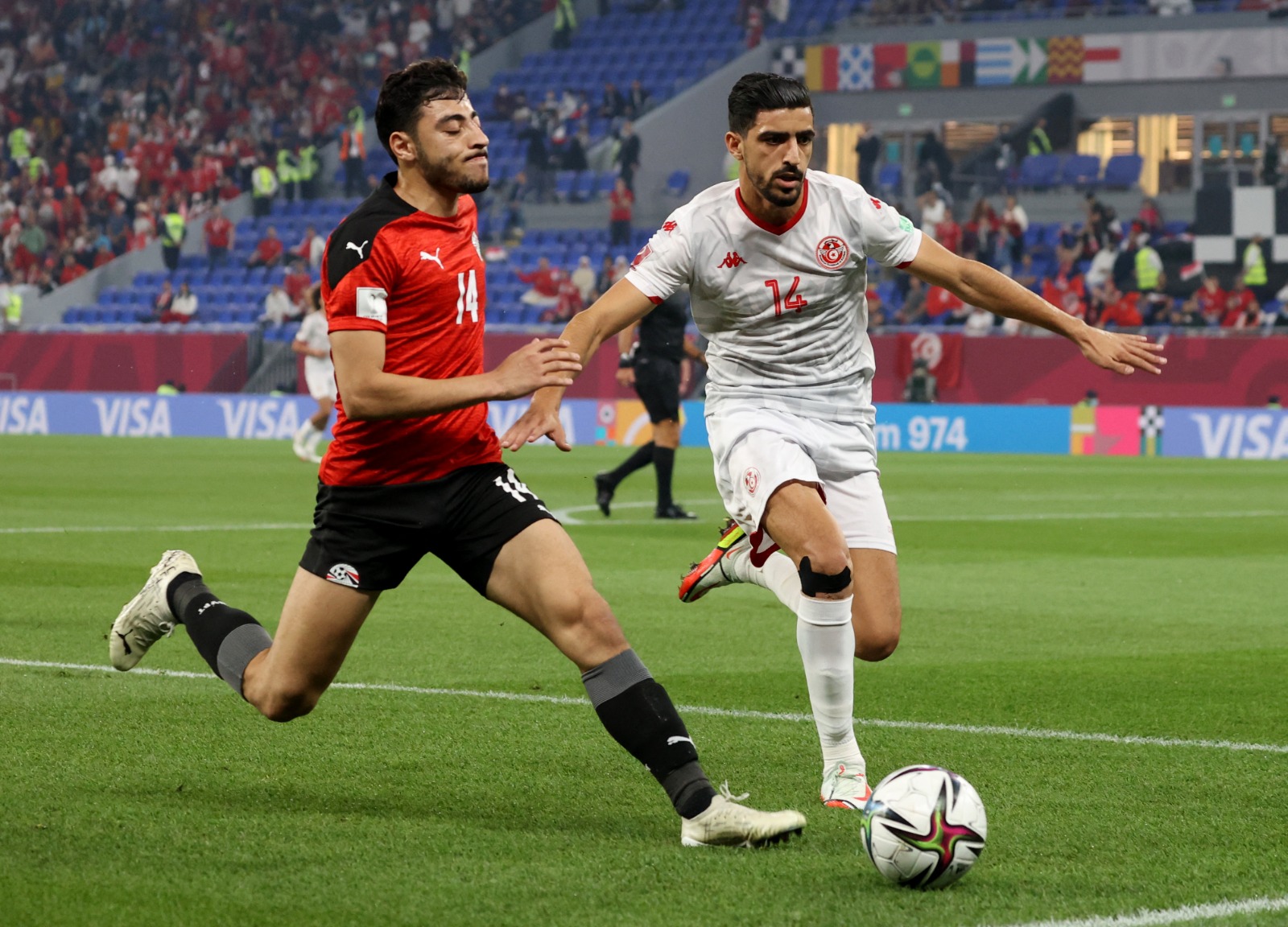 التعادل السلبى فى الشوط الأول .. مباراة مصر وتونس فى نصف نهائى كأس العرب 2021