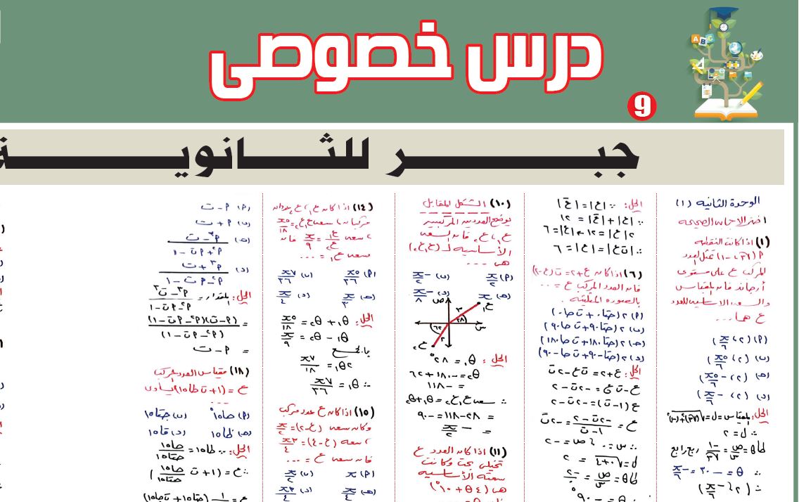 مراجعة جبر لغات للثانوية العامة