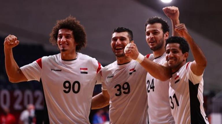 فرحة لاعبي منتخب مصر لكرة اليد