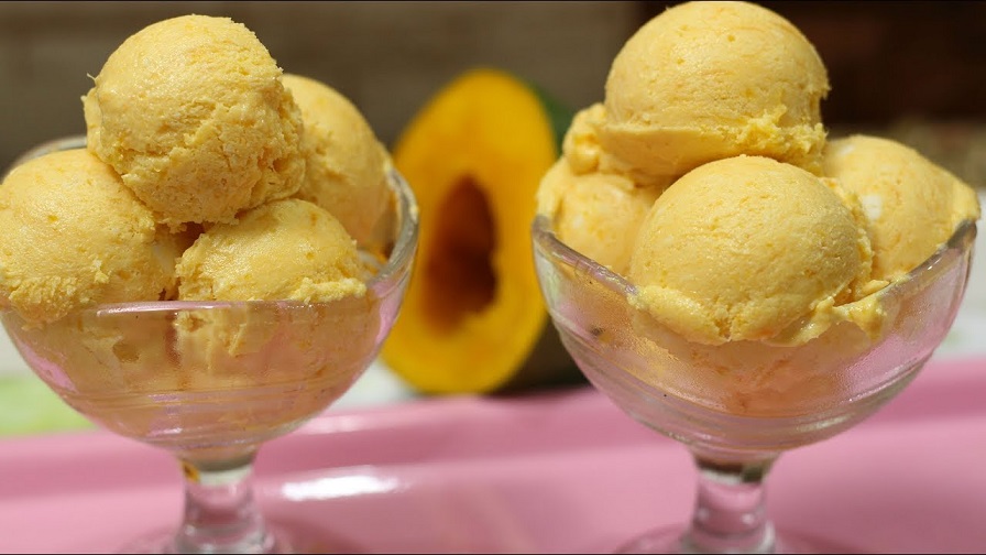 ايس كريم المانجو الطبيعى 