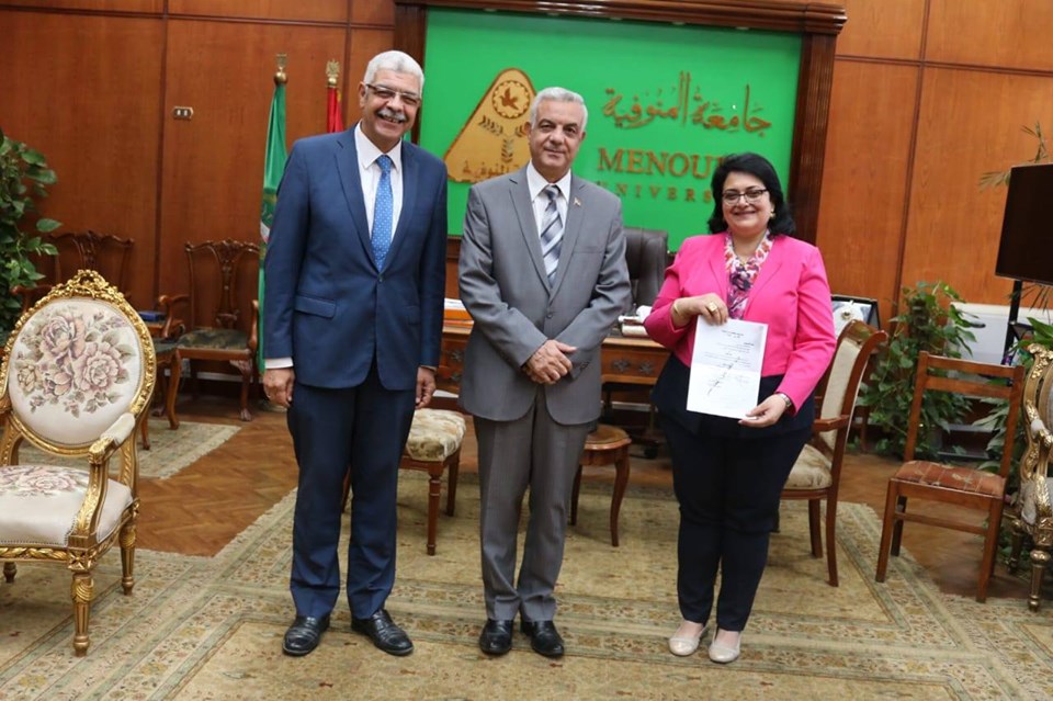 الدكتور عادل مبارك والدكتور احمد القاصد والدكتورة نانسي أسعد