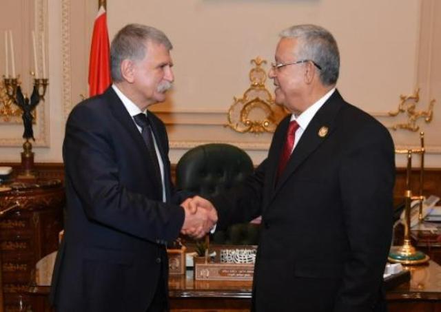 المستشار حنفي جبالى يستقبل رئيس الجمعية الوطنية المجرية