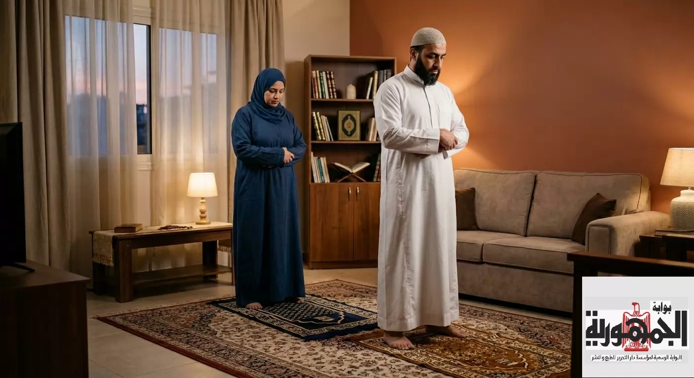 المفتي يوضح مدى تحقق ثواب الجماعة بصلاة الرجل في البيت بزوجته 