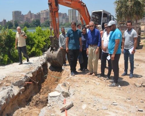 محافظ القليوبية يتابع اعمال ممشى اهل مصر بكورنيش النيل ببنها