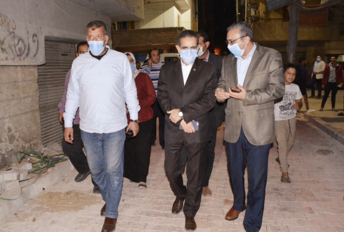 جولة لرحمى وعطا لمتابعة الرصف وإنشاء المطبات الصناعية بالجلاء بطنطا-صور