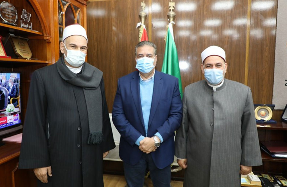 محافظ المنوفية مع الخطيب وعبد المؤمن
