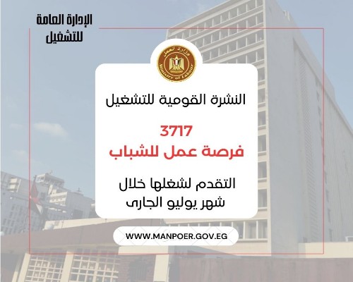 وزارة العمل تعلن عن توفير 3717 وظيفة خالية فى 13 محافظة