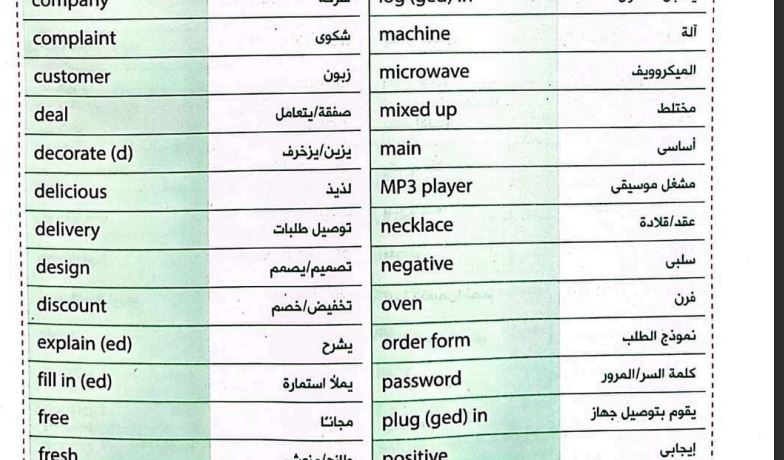 مراجعة انجليزي الاعدادية