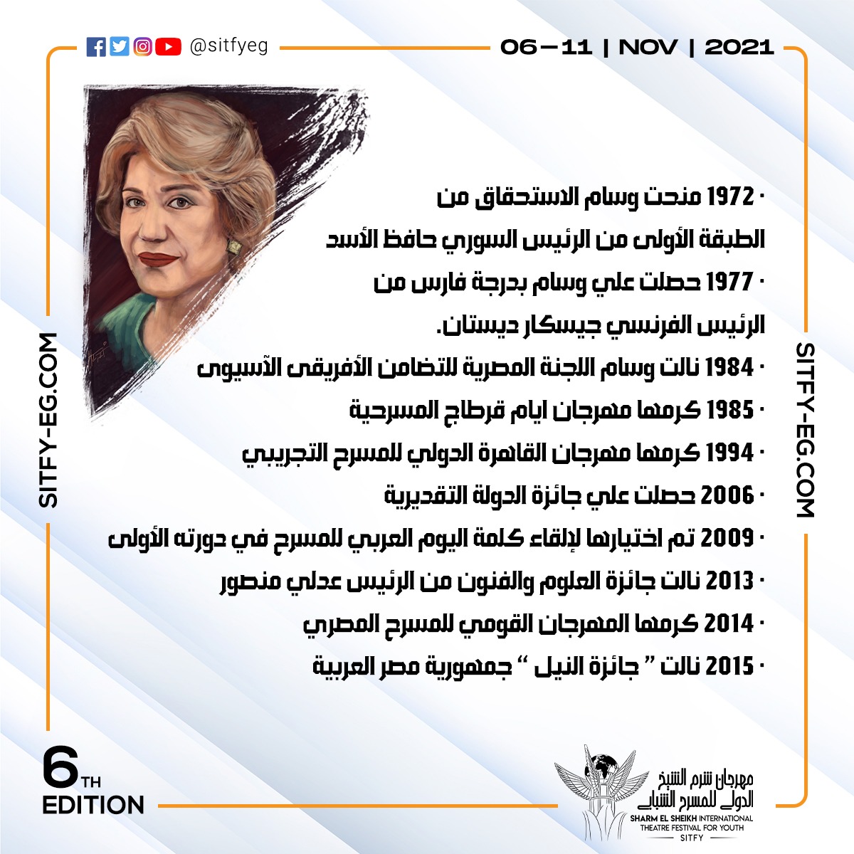 مهرجان شرم الشيخ الدولي يطلق دورته السادسة باسم سيدة المسرح العربي 