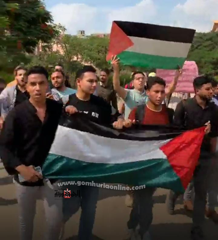 مسيرات بالمنوفية لدعم تصريحات الرئيس و تضامناً مع الشعب الفلسطينى