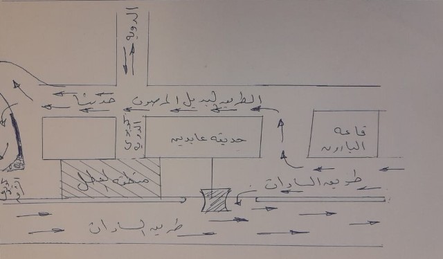 تسريب مياه مفاجئ بخط طريق السادات ببنى سويف