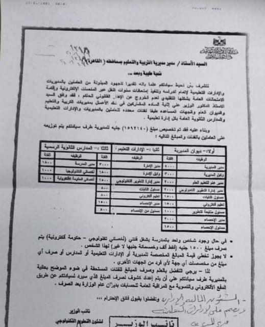 تعرف على تفاصيل صرف 4 آلاف جنيه مكافاه للفئات التى شاركت فى الامتحانات للعام الدراسى المنتهى