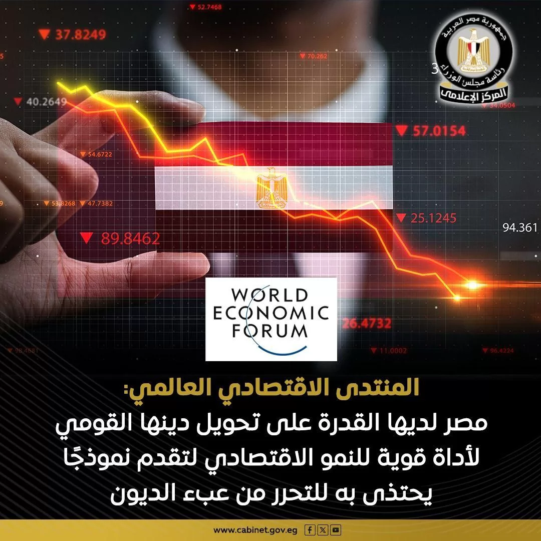 عاجل .. المنتدى الاقتصادي العالمي: مصر تمتلك القدرة على تحويل دينها القومي إلى أداة للنمو 