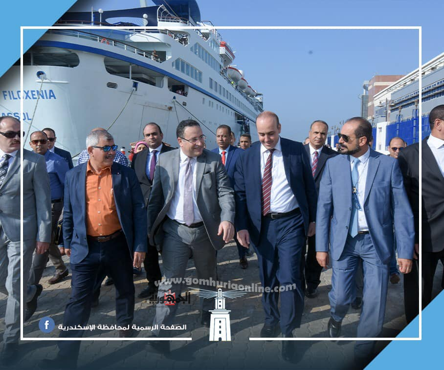 محافظ الاسكندرية فى استقبال السفينة القبرصية