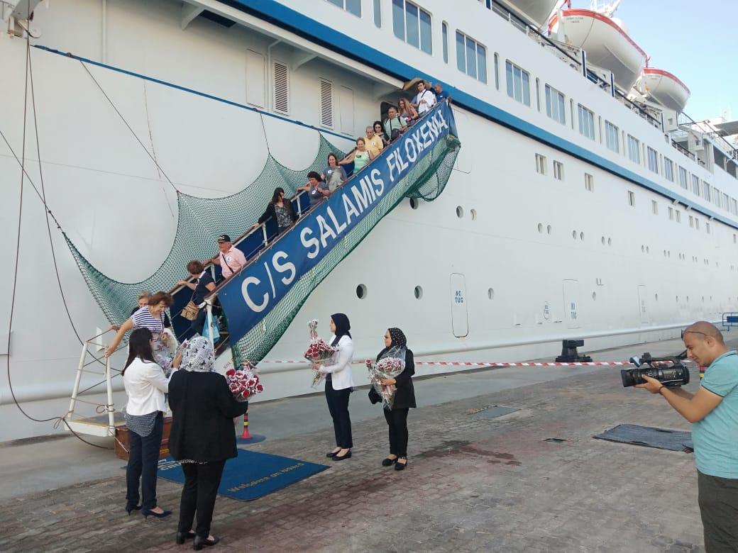  بالصوركيف استقبلت الاسكندرية اول سفينة سياحية قبرصية تصل للميناء  منذ 9سنوات
