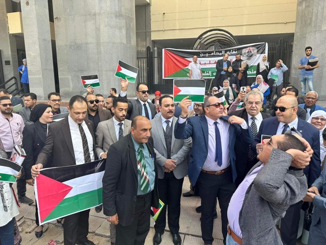 وقفه لمحامين الدقهلية تضامنا مع الشعب الفلسطيني