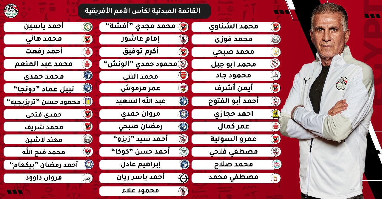 «كيروش» يضم 40 لاعباً فى القائمة المبدئية للمنتخب لأمم إفريقيا 2022
