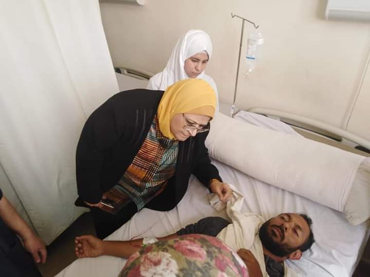 وكيل صحة الجيزة تتفقد مسنشفي الصف للاطمئنان علي  المصابين  في حادث الكريمات اليوم 