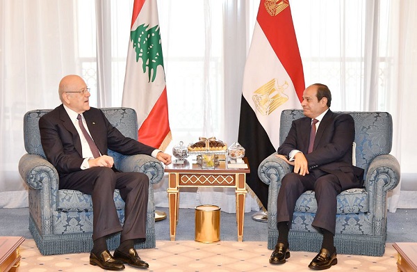الرئيس عبدالفتاح السيسي ورئيس وزراء لبنان