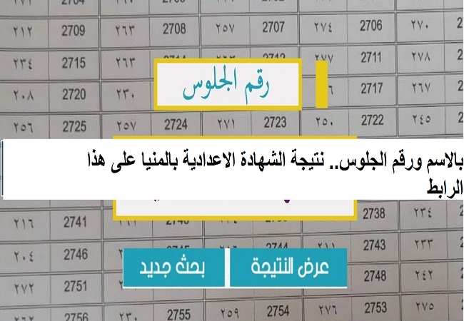 نتيجة اعدادية المنيا