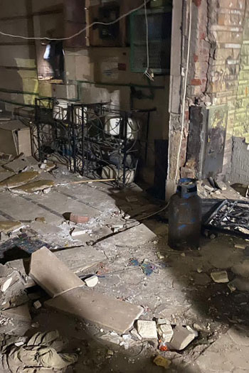 بالصور.. إصابة شخصين في انفجار ماسورة غاز بدار السلام